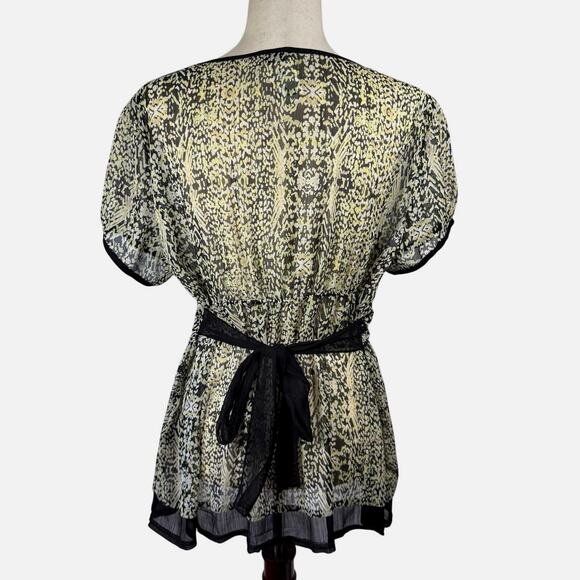 Essentials by Milano Women's Sheer Babydoll Blouse Short Sleeve Casual size XL - Picture 3 of 10